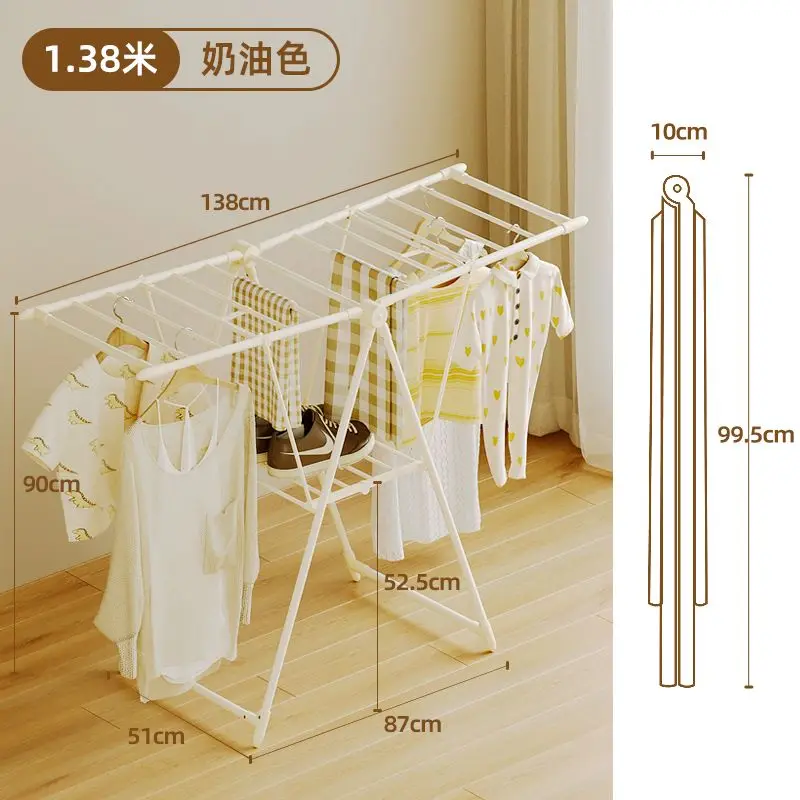 

Folding multi-functional Floor Cloth drying rack balcony living room small vertical clothes quilt rack drying baby hangers
