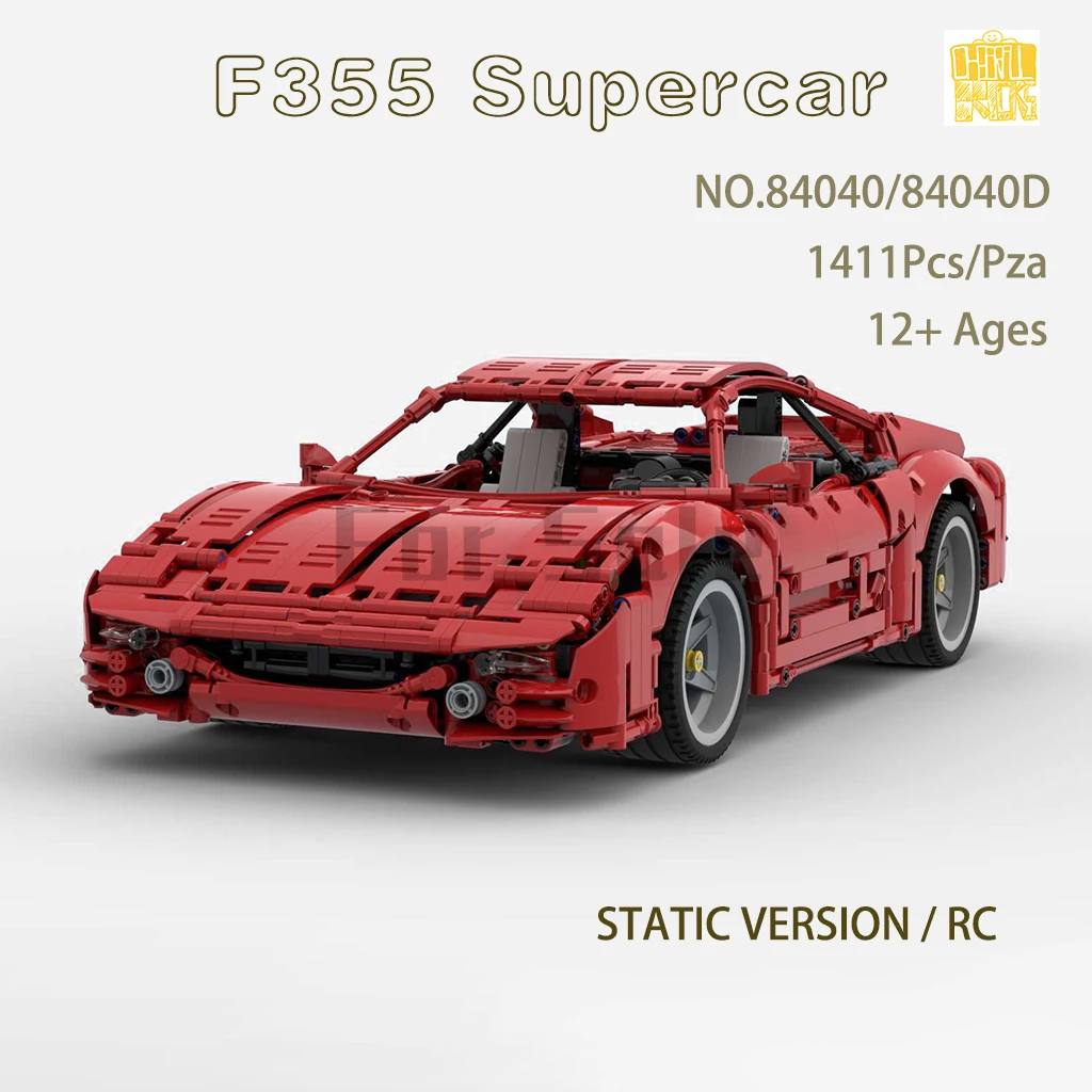 

Moc 84040 F355-Supercar Sports Car With PDF Drawings Building Blocks Bricks Kids DIY Toys Birthday Christmas Gifts