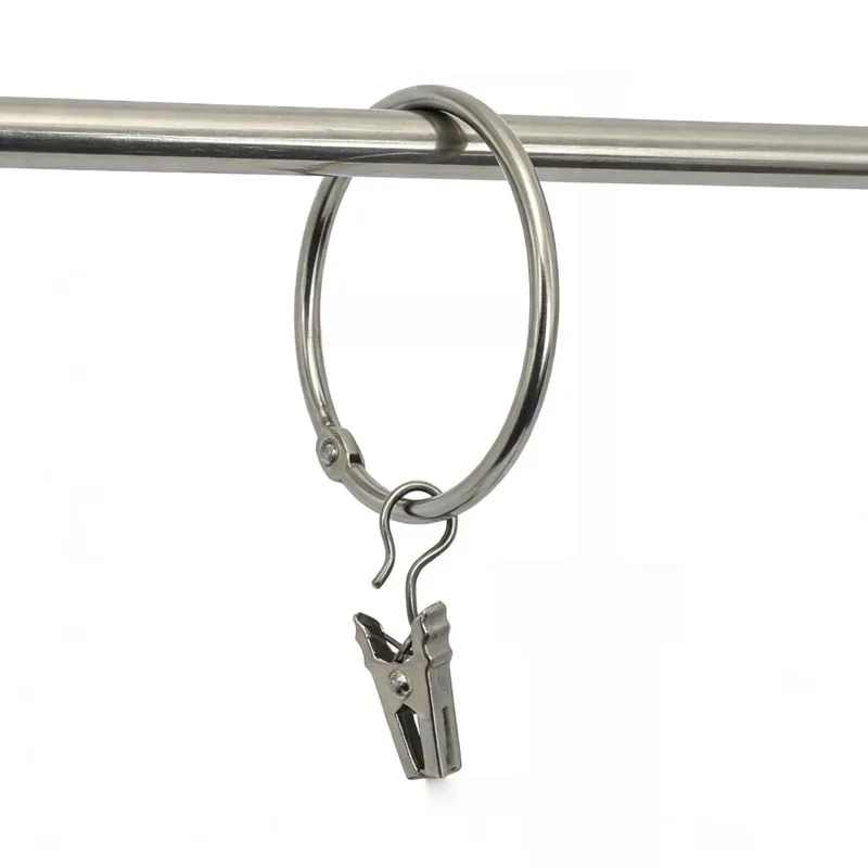 20 pcs 25mm Metal Curtain Hanger Rings, Easy Slide On Rod and Strong Clip Grip, ideal for Bathroom Shower Panels view 3