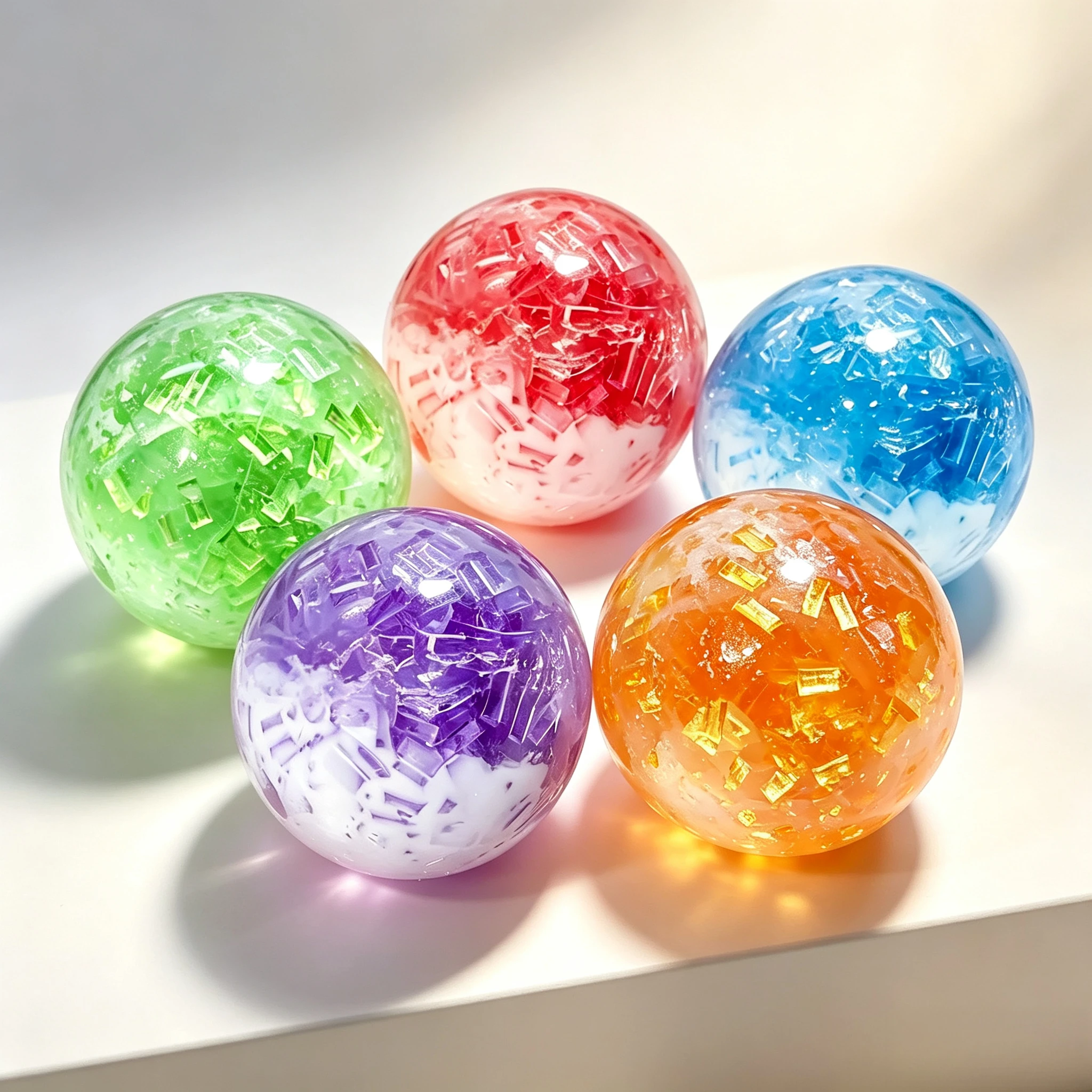 Crushed Crystal Ice Squeeze Ball Soft TPR Shapeable Fidget Sensory Toy Stress Relief Anti-Anxiety Toy for Kids Adults Gift view 4