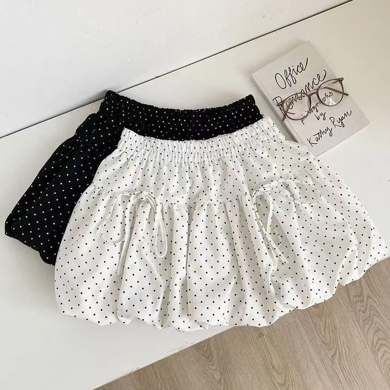 Women's Skirt Y2k Summer Boho Beach A Line Mini Skirt Shorts Women's Clothing Polka Dot Cute Vintage Balloon Puffy Bubble Skirt