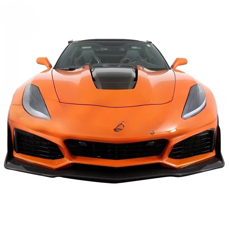 For Corvette C7 ZR1 Front Bumper Front Lip Retrofit Body Kit 2014-2019 PP Plastic Auto Car Parts