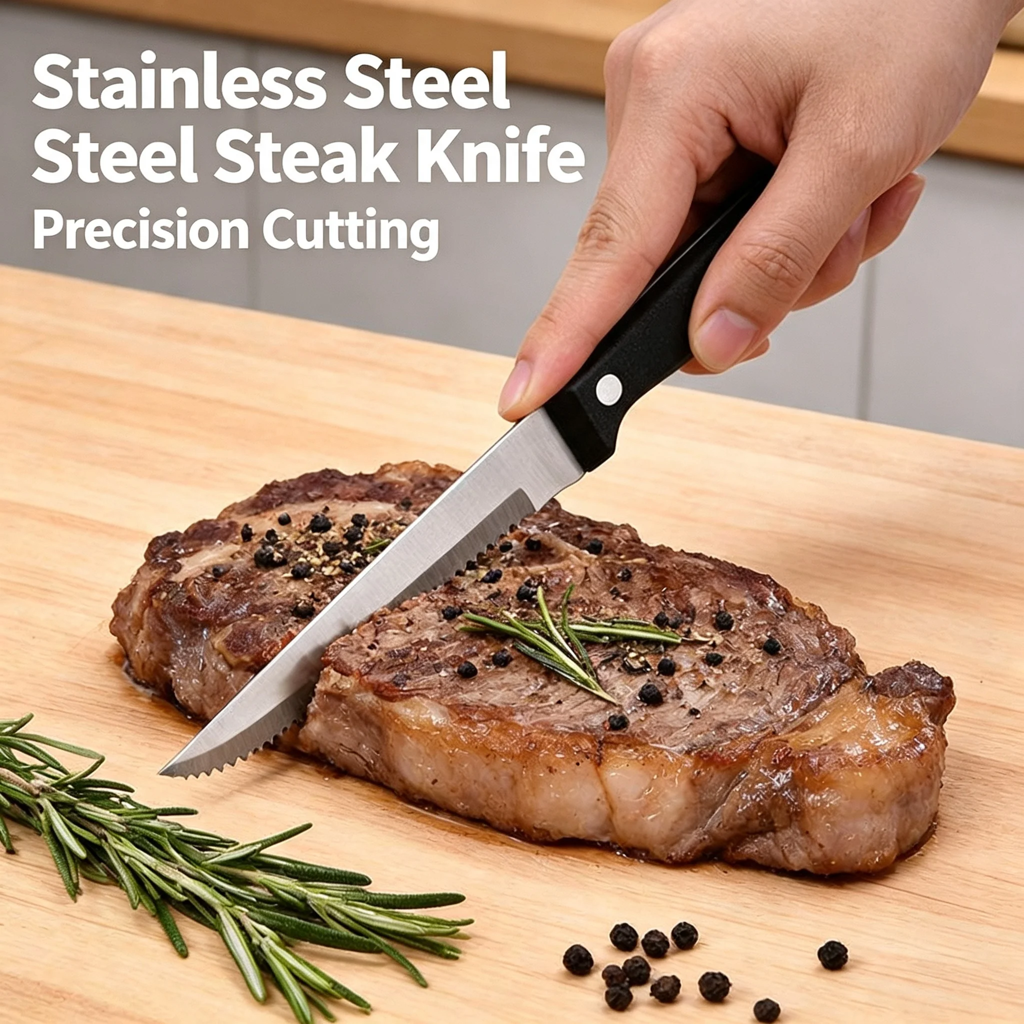 1/2/4/6/8piece steak knife set serrated stainless steel sharp kitchen knives with non-slip handles suitable for steaks and brea