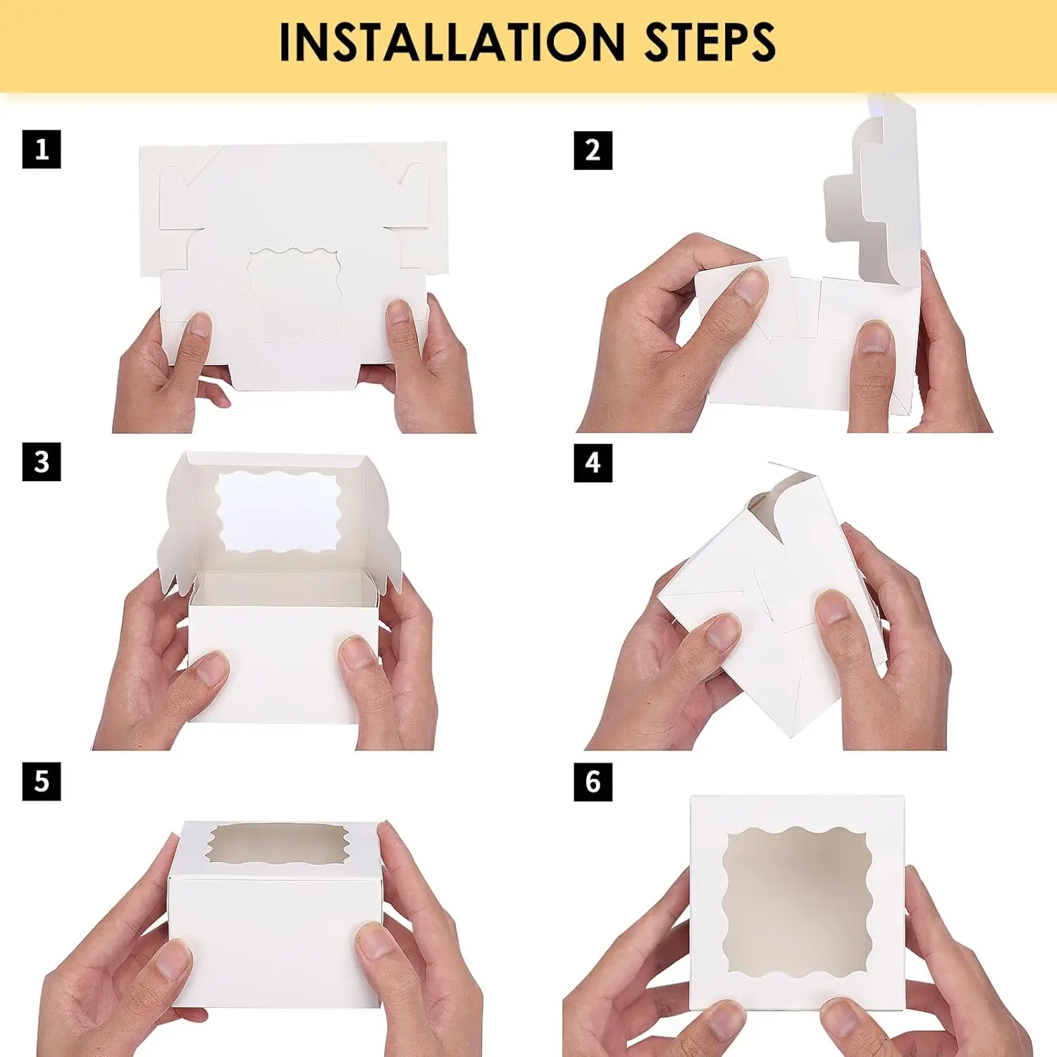 Multi White Bakery Boxes with Window for Treats