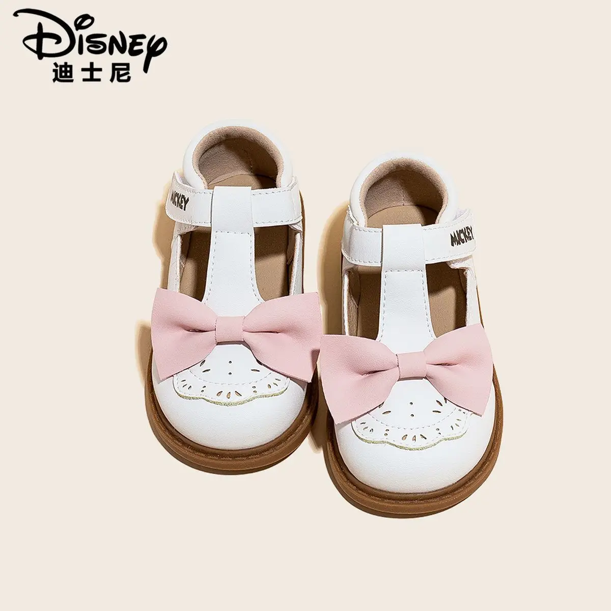 real pictures photos Mickey Mouse bow Girls Princess Shoes Children's Shoes Children's Baby Soft Bottom Breathable Fashion