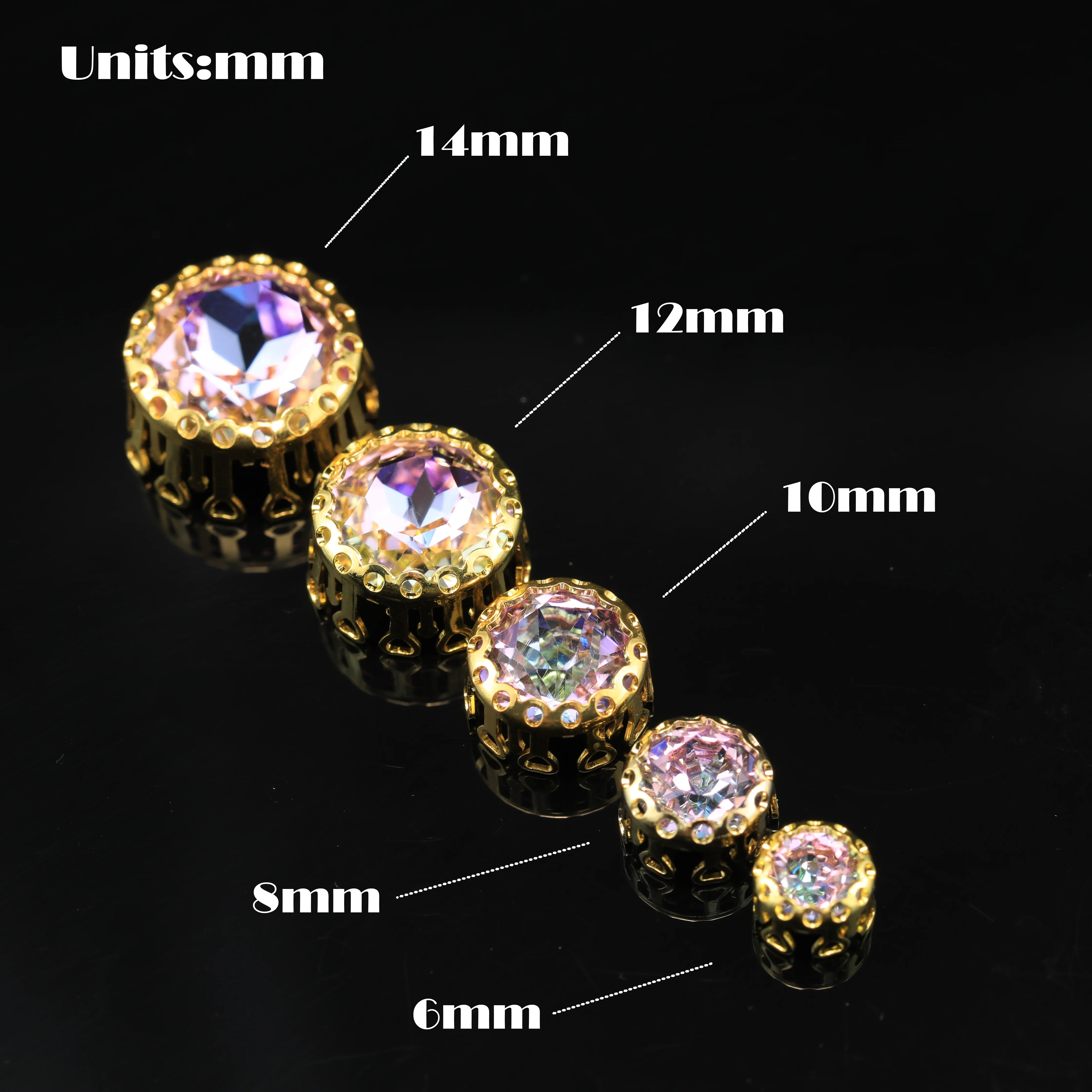 Edelstein-Blumen-Mondlicht-Glas-Kristall-Vogelnest-Krallen-Strasssteine, Helle Serie Lt Siam, für DIY-Schuhe, Taschen, Kleidungszubehör – Detail 7