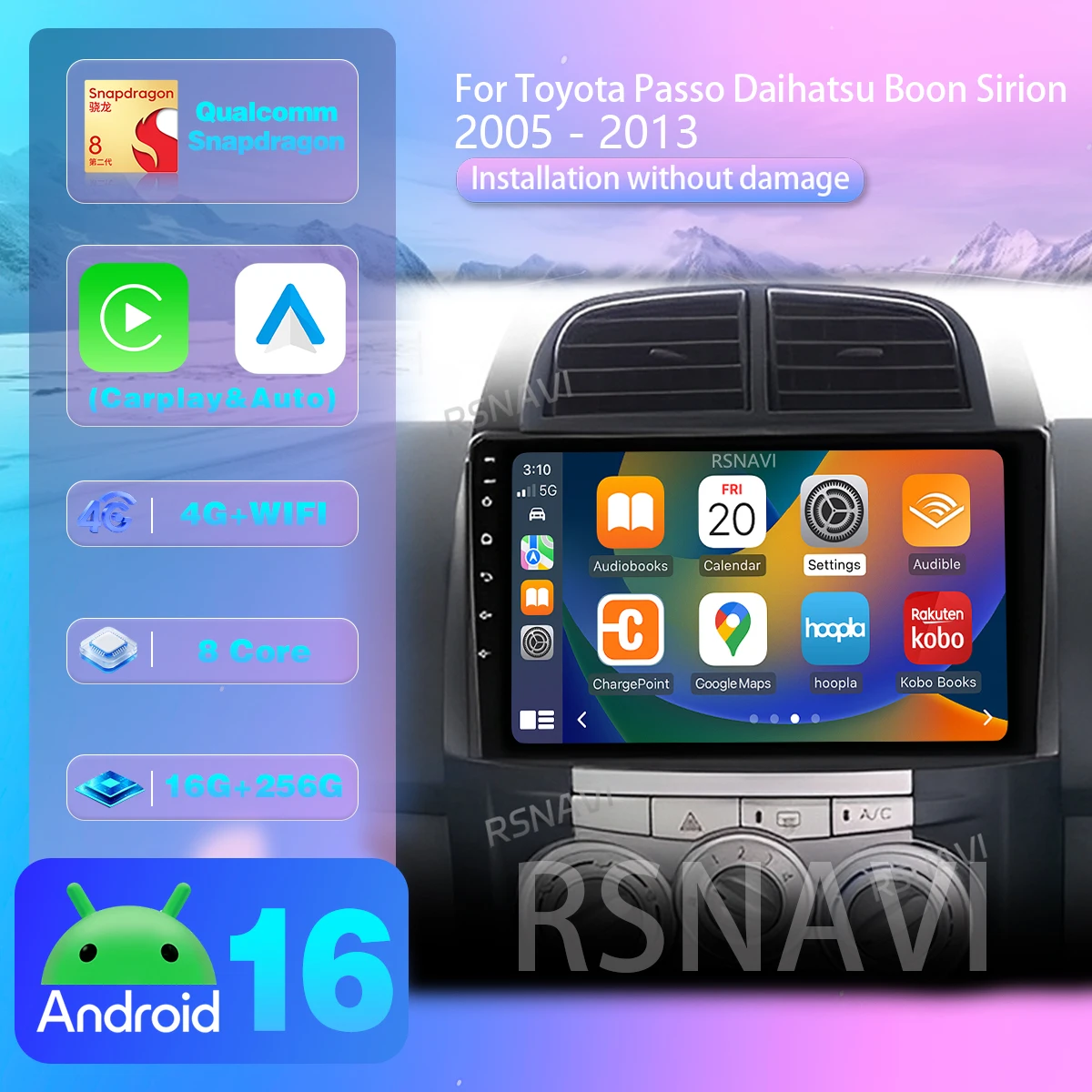 Android 16 For Toyota Passo Daihatsu Boon Sirion Subaru 2005 - 2013 Car Radio Multimedia GPS Player Carplay Auto Wheel Control