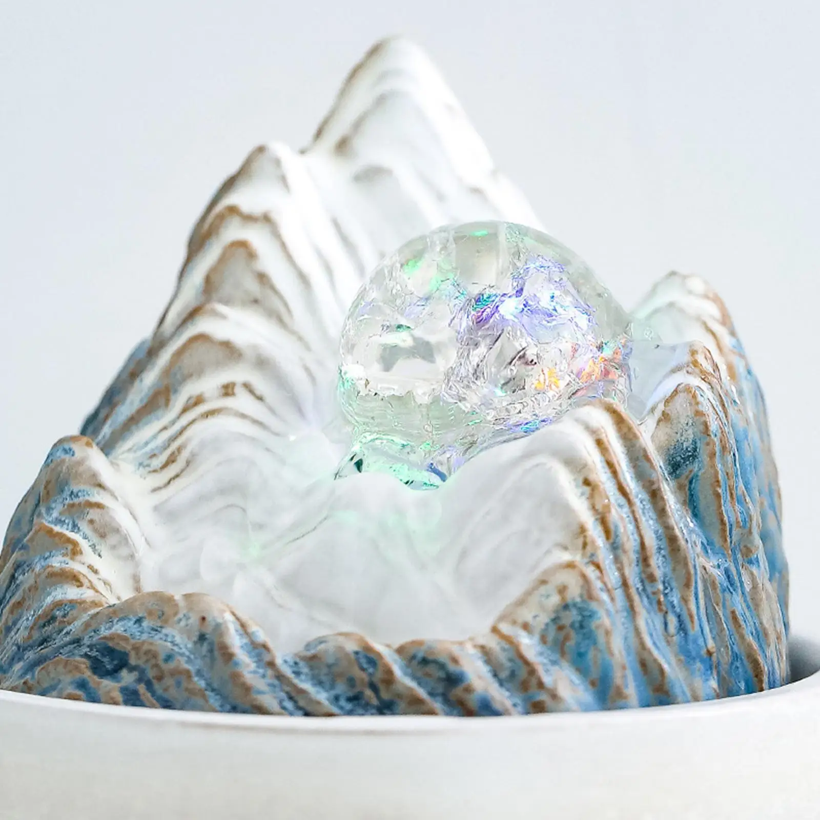 Tabletop Fountain Relaxation Lucky Ornaments Water Feature Meditation Feng Shui Wheel Transfer Ball for Desktop Home Decoration