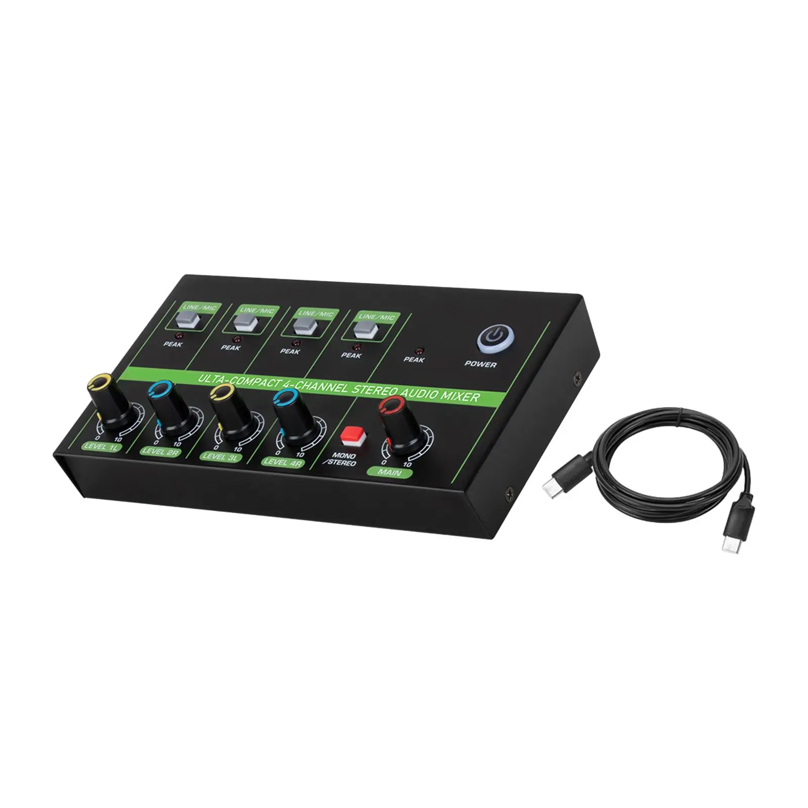 Mini Audio Mixer, Portable Audio Mixer ,Separate Volume Controls Stereo Audio Mixer ,Audio Interfacer for Small Clubs Studio