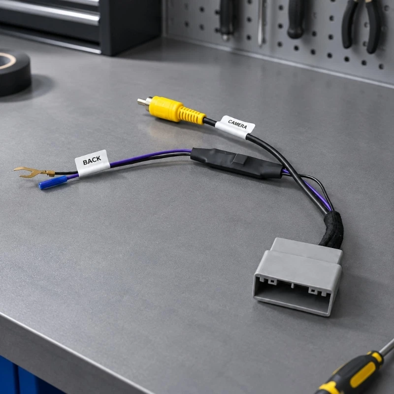 Rear Camera Connection Harness Plug & Play with 24-Pin Plug-In Vehicle for 2015-2017, Linking the Camera to Existing