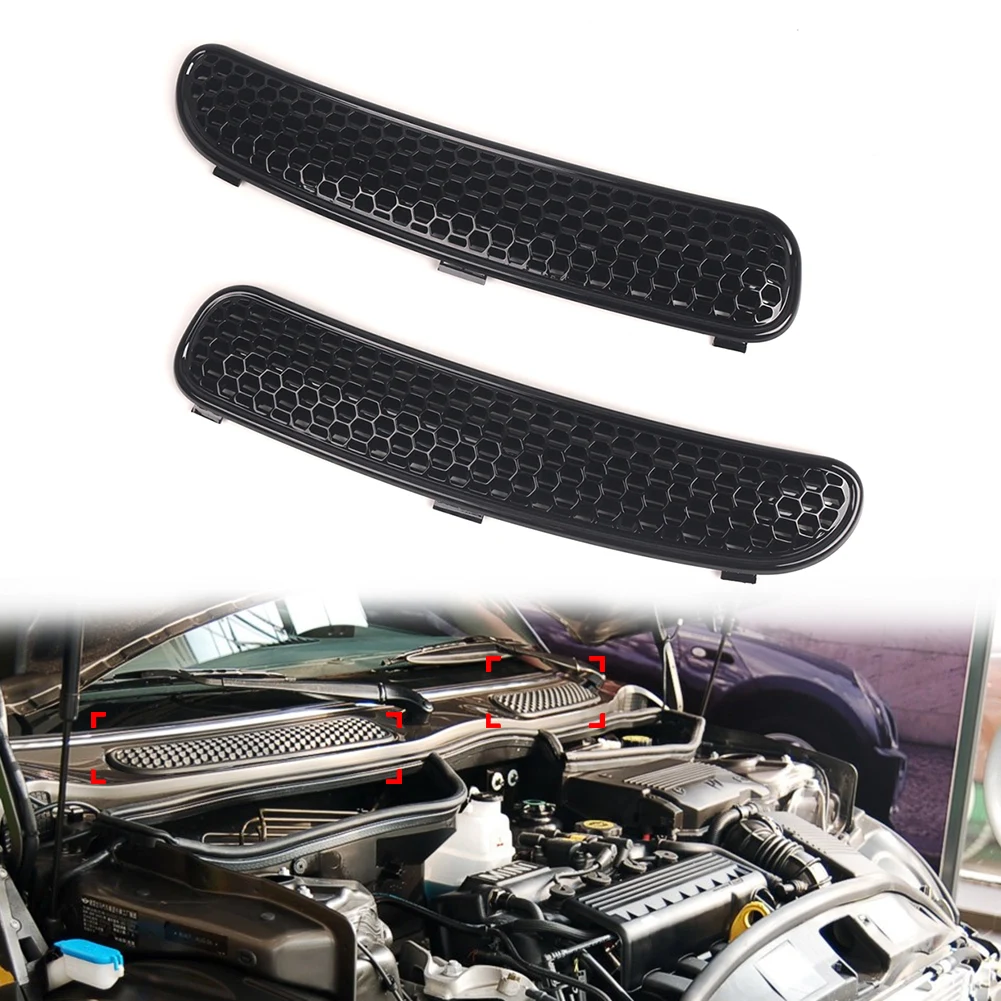 1 Pair Car Hood Vent Windscreen Cowl Grille ABS Plastic Glossy Black For BMW For MINI COOPER Hatchback and S