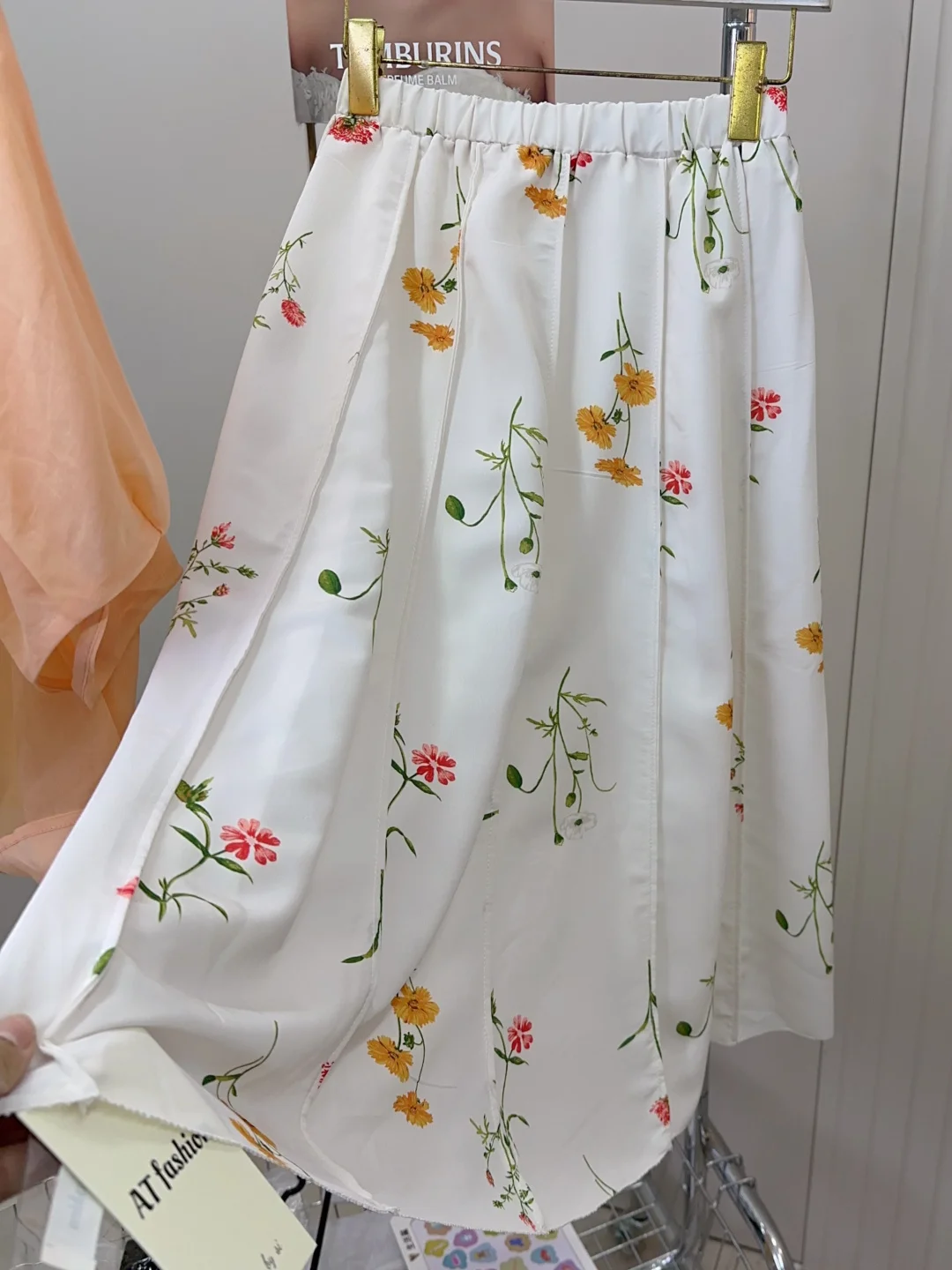 

Summer at Fashion White Silk Half Skirt High Waist Women's Slimming Versatile Color A-Line Long Skirt