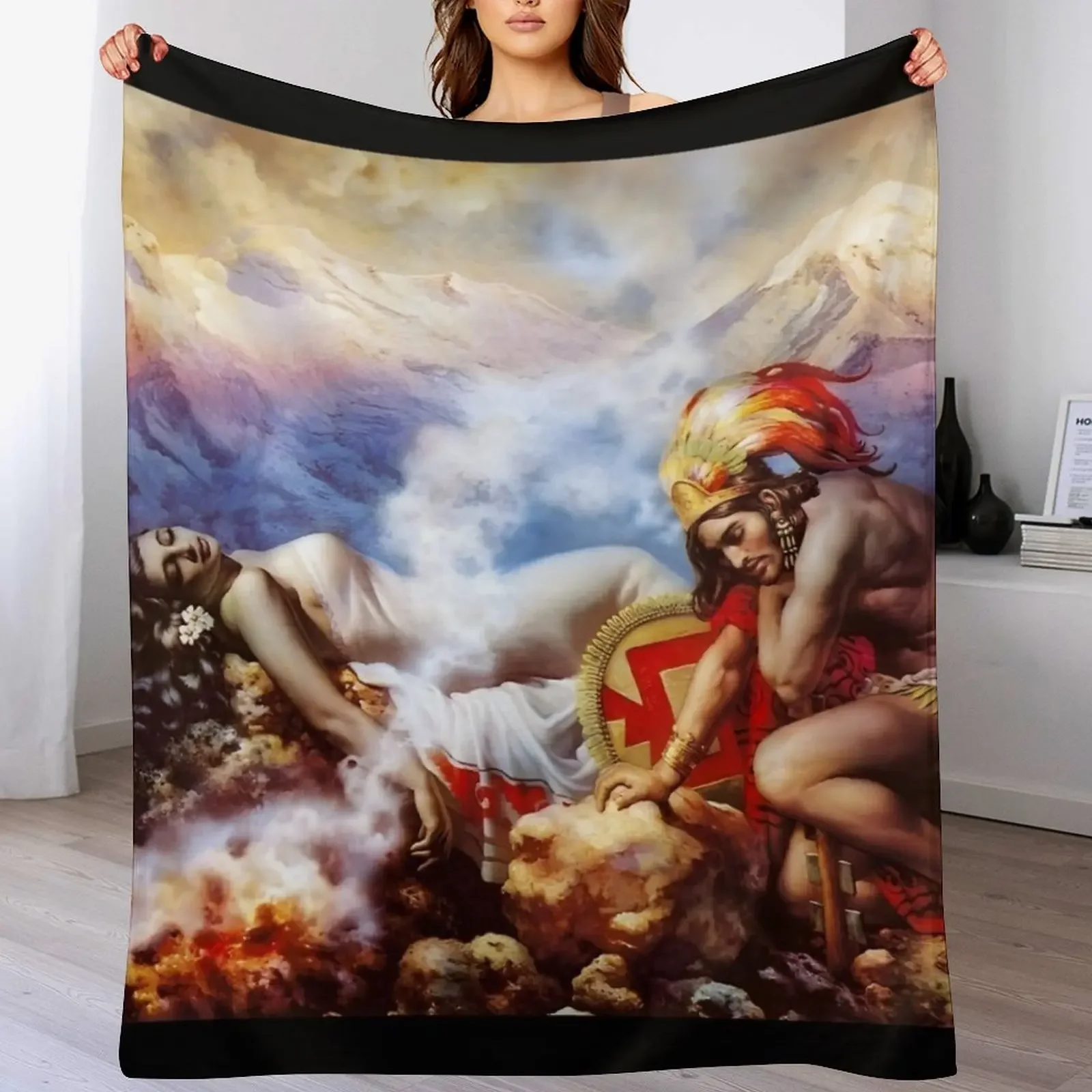 

The Legend of the Volcanoes - Jesus Helguera - Throw Blanket Fluffy Cozy Throw Blanket for Home Decor