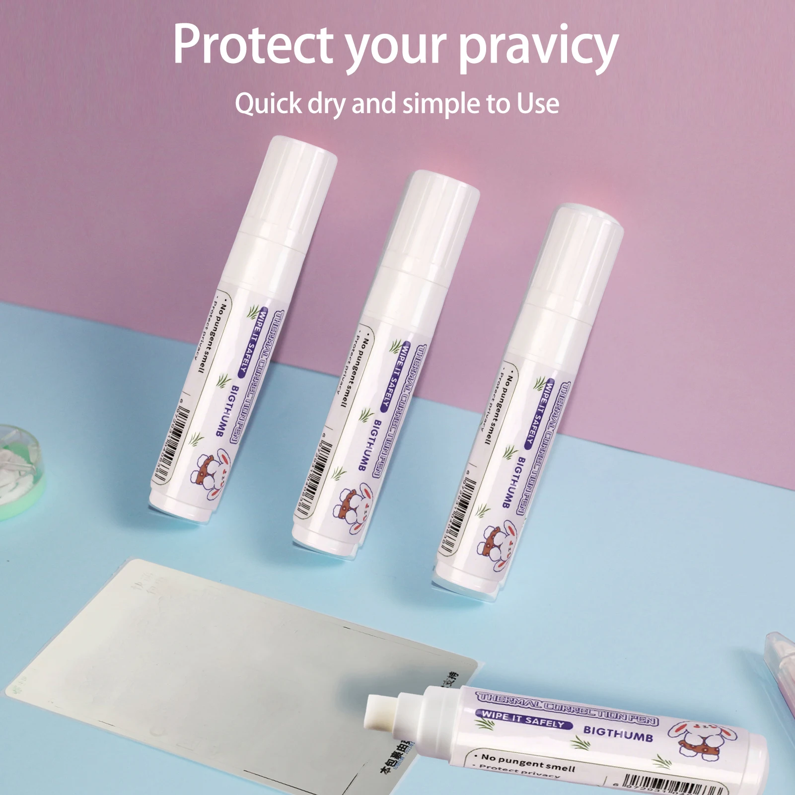 Picture 4: Thermal Paper Correction White Out Liquid Pen Parcel Express Tool for Thermal Label Shopping Bill Data Eraser Privacy Protection
