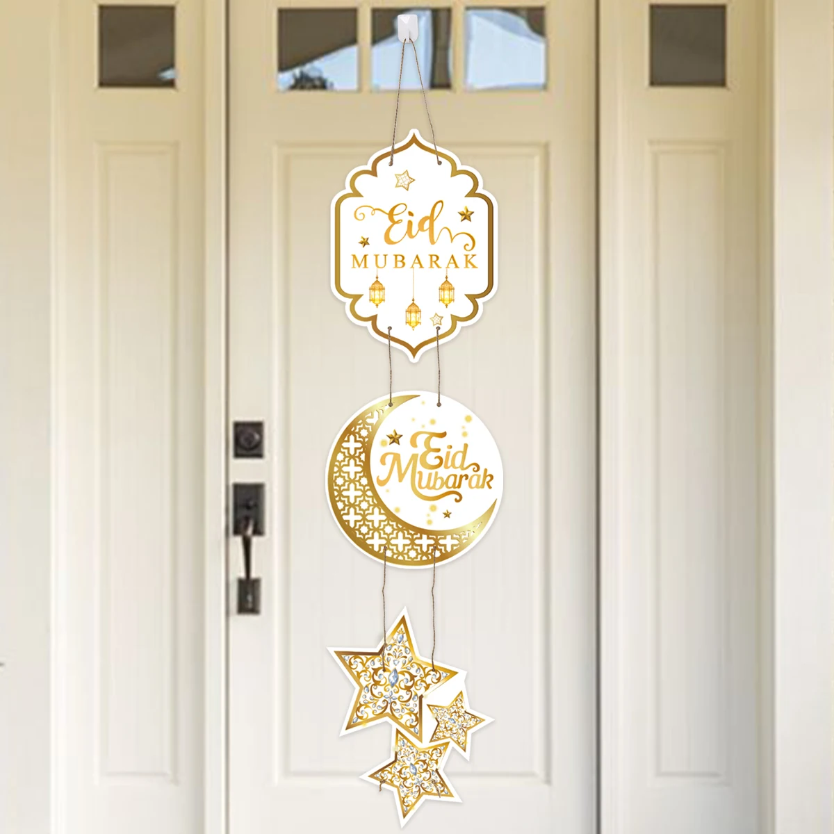 EID Mubarak Decorations Door Hanging Ramadan Decor 2025 for Home Door Hanging Ramadan Kareem Islamic Muslim Party Eid Al Adha