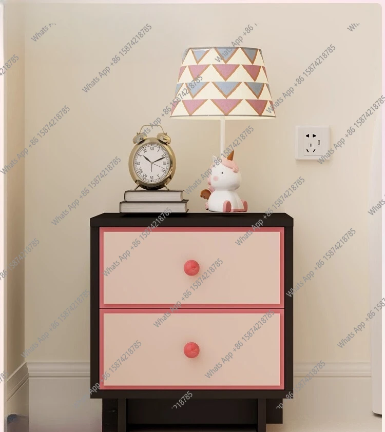 

Modern color matching bedside table Living room Vintage storage Drawer cabinet Bedroom Minimalist bedside table