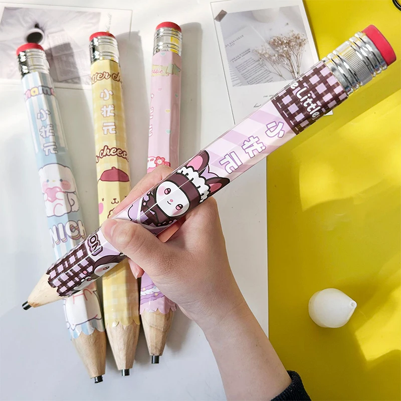 1Pc Creative Oversized Sanrio Kuromi Pencil Cute Student Stationery School Supplies Student Prize Pencil Gifts