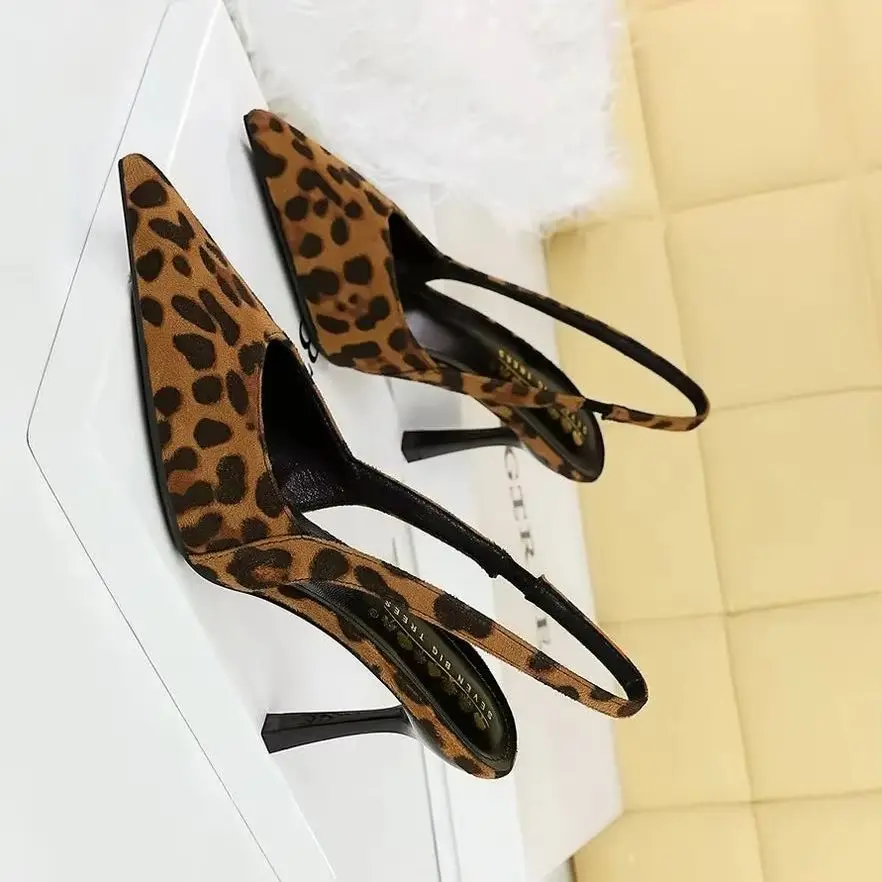 

BIGTREE Shoes Women 8 Cm Heels Suede Women Pumps Sharp Pointed Hollow Out High Heels Stiletto Summer Women's Sandals Office Shoe