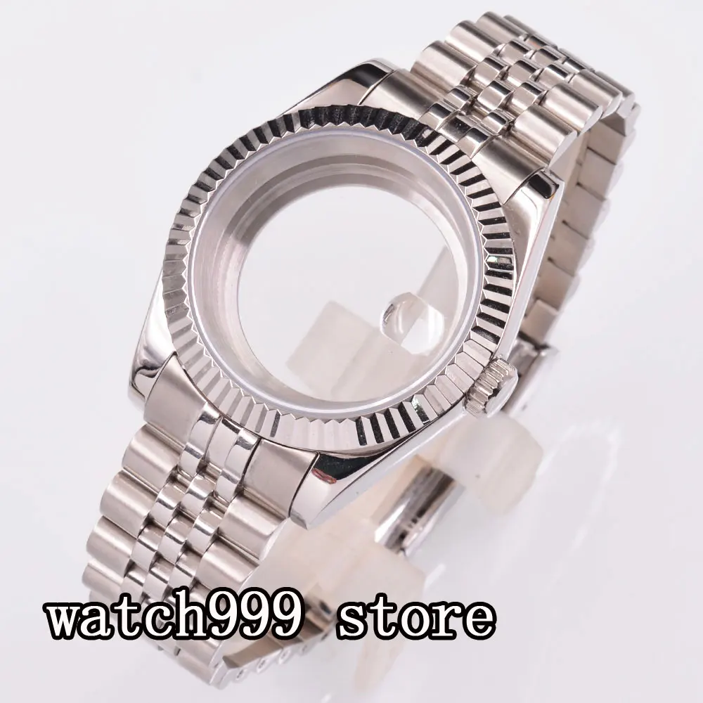 36mm/39mm Watch Case Fit NH34 NH35 NH36 PT5000 ETA2824 2836 DG2813 Miyota 8205 8215 Movement Steel Bracelet Sapphire Glass