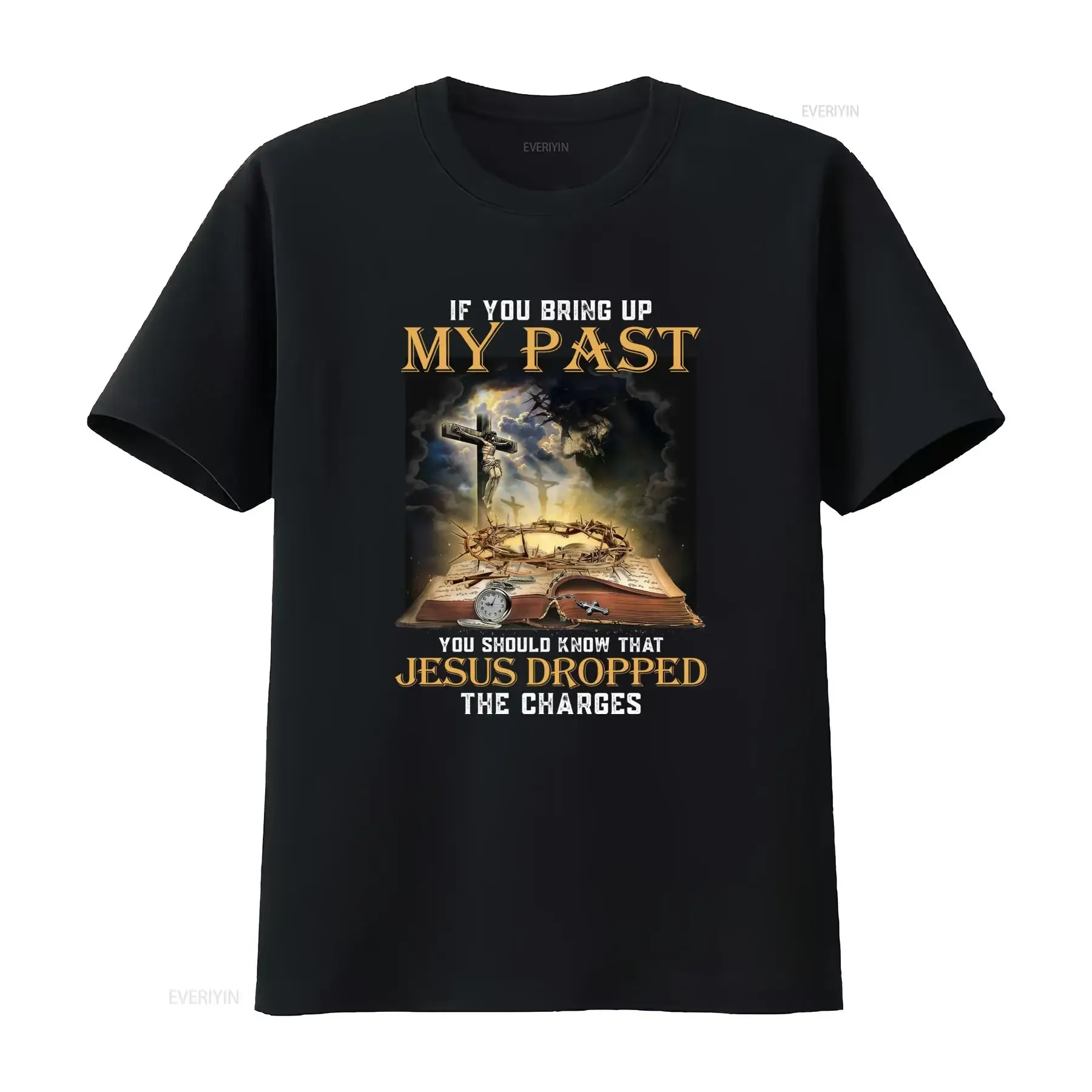 Funny Christian Jesus Cross Faith Inspirational Slogan Print Casual T Shirt vintage Washed graphic Breathable designer clothes