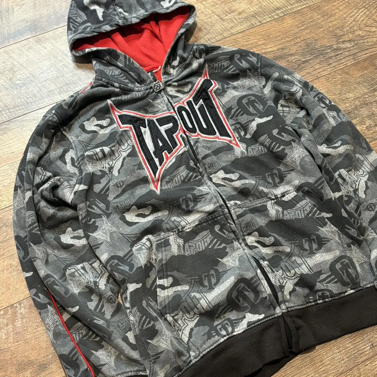 Tapout Zipper Hoodie Y2K Clothes Mens Womens American Hip Hop Camo Graphic Letter Embroidery Oversized Hoodie Sweatshirt Jacket