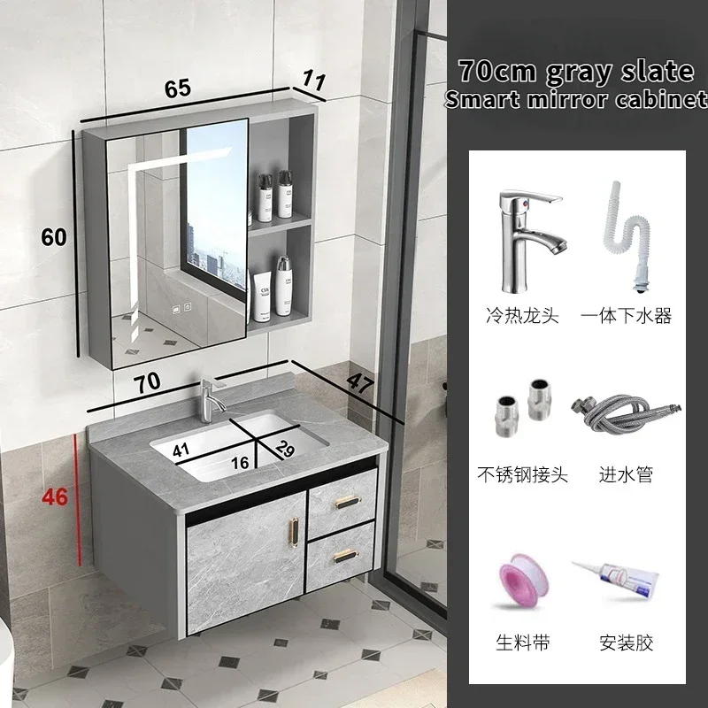 Vaidade moderna do banheiro, vaidade do banheiro de 24 "com pia, armário de banheiro do pedestal do suporte da fixação de madeira da fazenda com gaveta