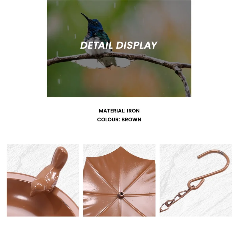 

A29M-Hanging Bird Bath Hanging Bird Feeder Metal Bird Baths For Ourdoors Hanging Tray Bird Bath Tray Or Bird Water