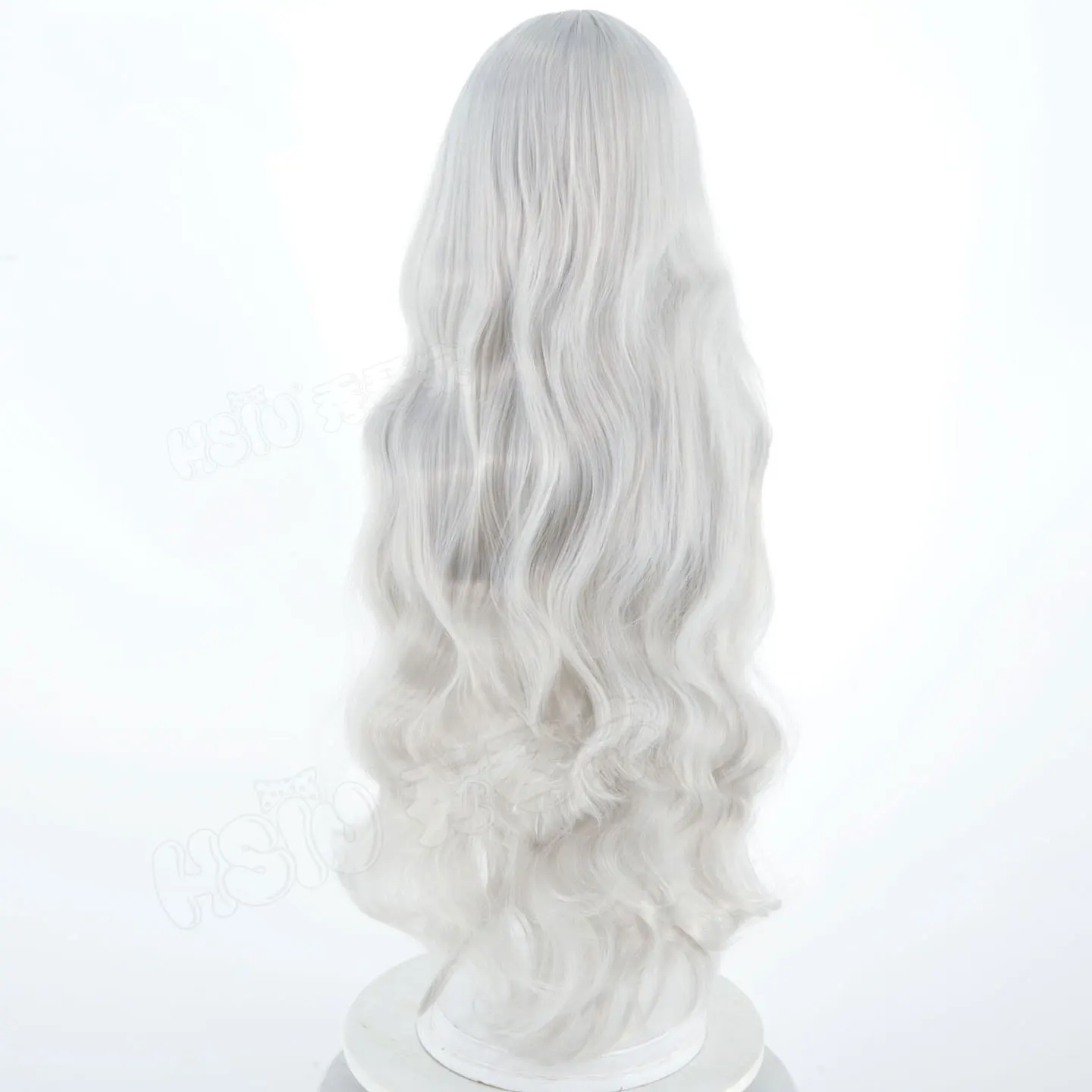 Anime jogo biblioteca de ruina argalia cosplay peruca longo encaracolado cinza branco cabelo sintético mulher festa de halloween carnaval roleplay peruca