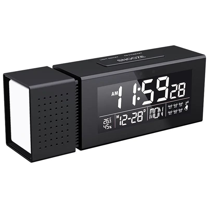 New Design FM Radio Clock , IR Sensor Night Light Desktop Clock 12/24 Hours Display Weekend  Alarm Thermometer With USB Charger