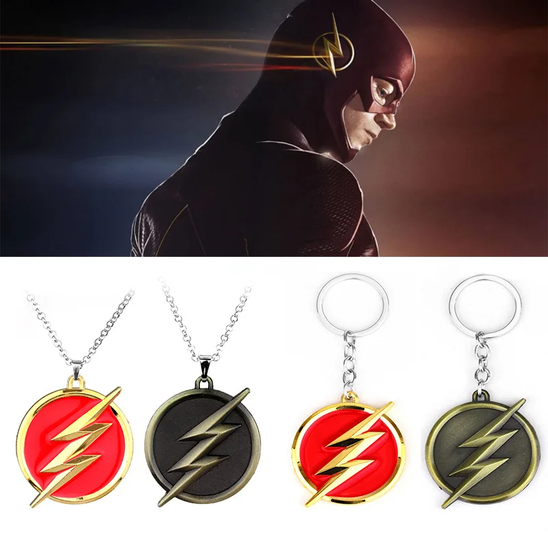 The Flash Logo Keychain Superhero Metal Pendant Key Chain for Women Men Kids Keyring  Jewelry Gift