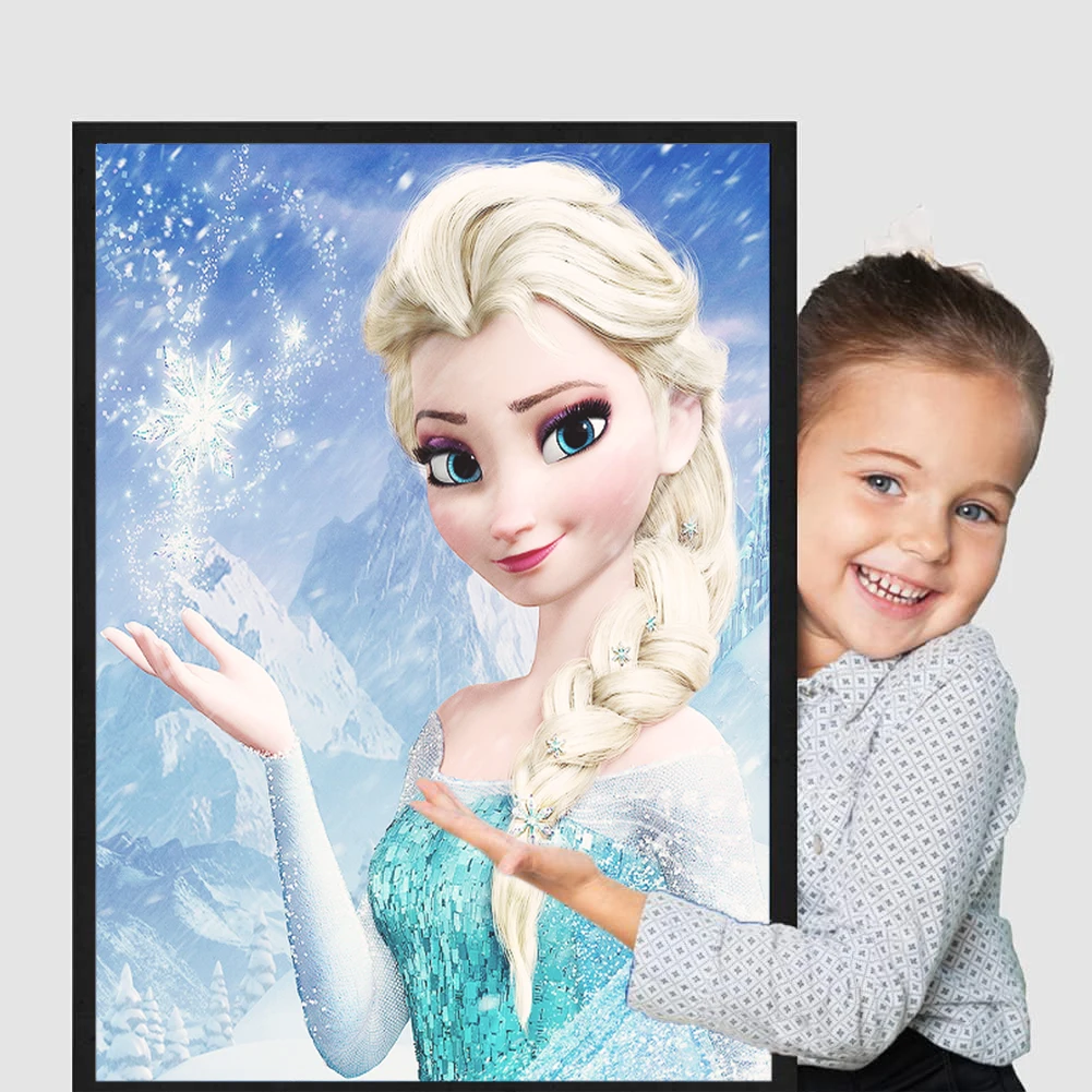 5D Diamond Painting Cartoon Ice Princess Ice Sisters Elsa Anna Full DIY Hand Mosaic Embroidery Modern Wall Kids Home Decor Gifts