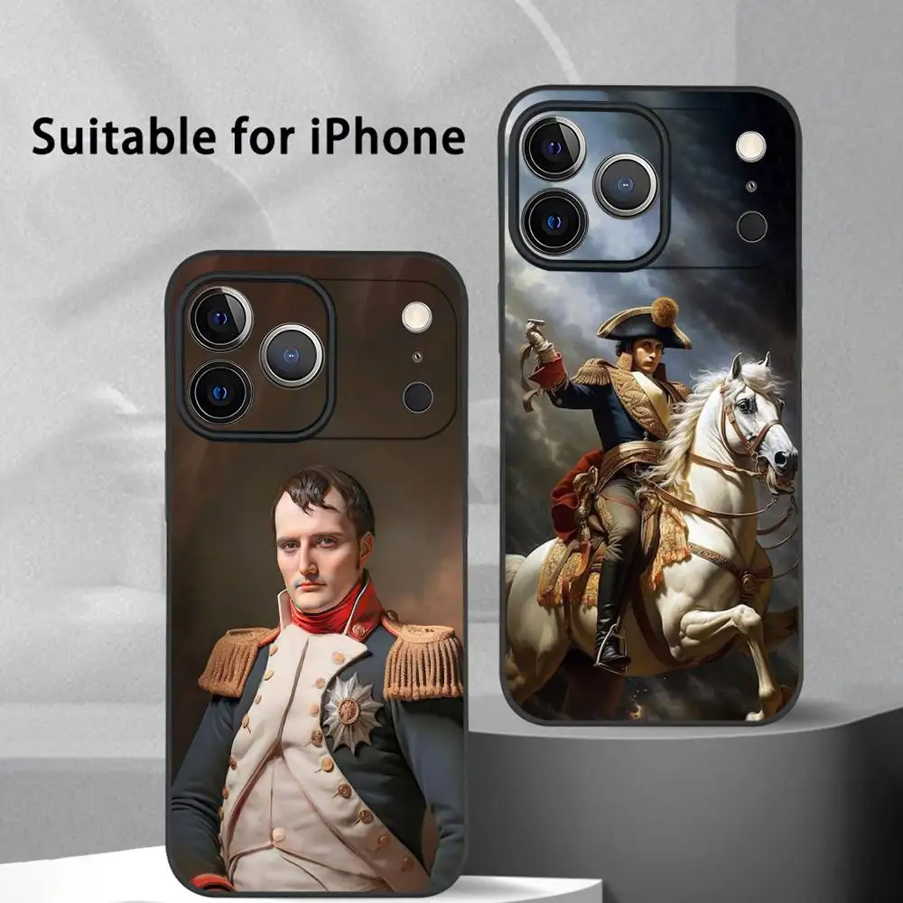 الفرنسية بطل N-نابليون جراب هاتف آيفون 17 16 15 14 13 12 11 برو ماكس بلس ميني أسود متجمد لينة شل فوندا #1