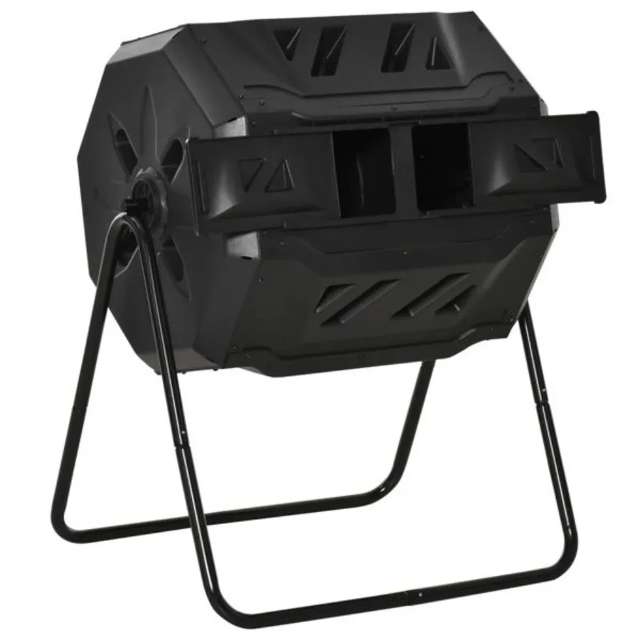 

Black tumbling outdoor compound fertilizer drum 162L