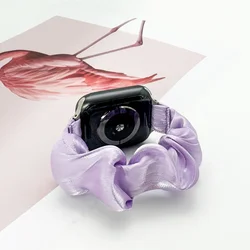 Scrunchie Watch Band Elastic Band Compatible with Apple Watch 38 40 41mm  Shine Silk Soft Elastic Elastic Wrist Band for iWatch