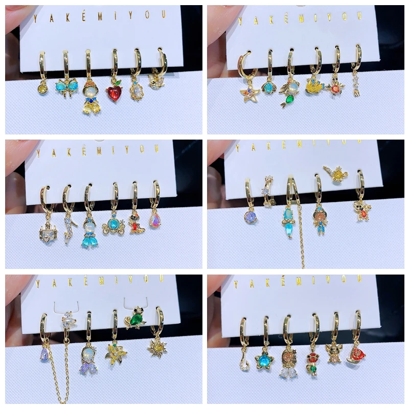 MIGGA Multicolor Cubic Zircon Fairy Tale Dangle Earrings Set New Design Women Girls Party Gift Jewelry