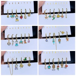 MIGGA-Ensemble de boucles d'oreilles pendantes multicolores pour femmes, Cubic Zunderes on degradation Tale, Nouveau design, Cadeau de fête pour filles, Bijoux