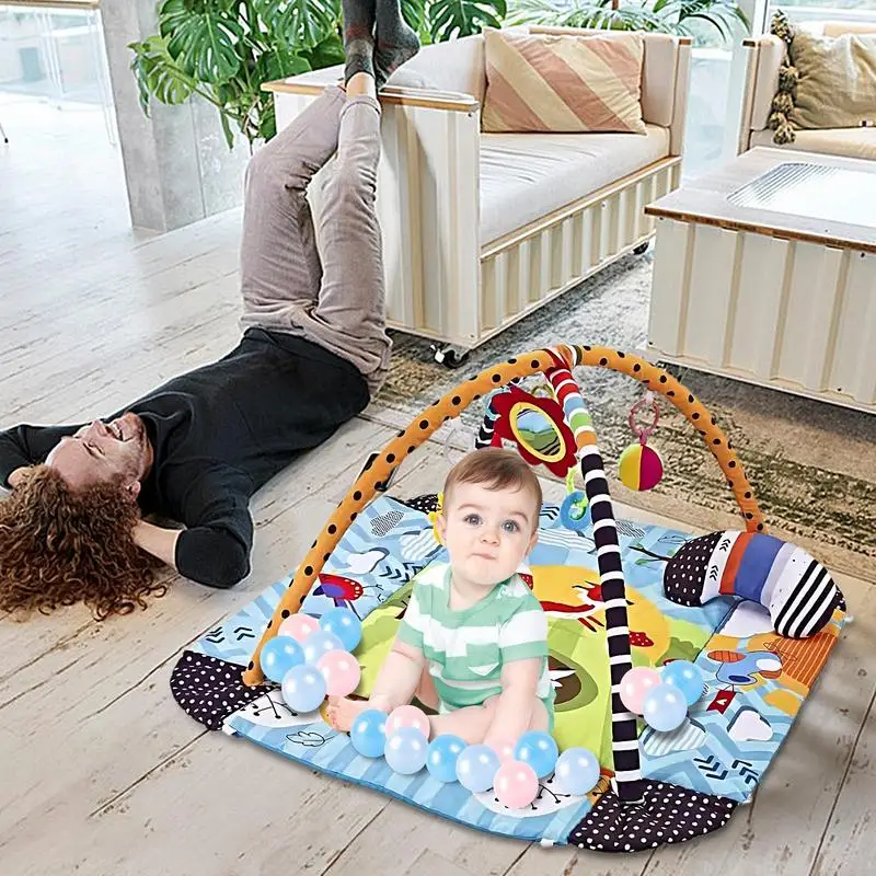 Toddler Activity Mat 7-in-1 Toddler Activity Center Tummy Mat Fine Motor Toys Washable Kids Activity Play Mat Preschool