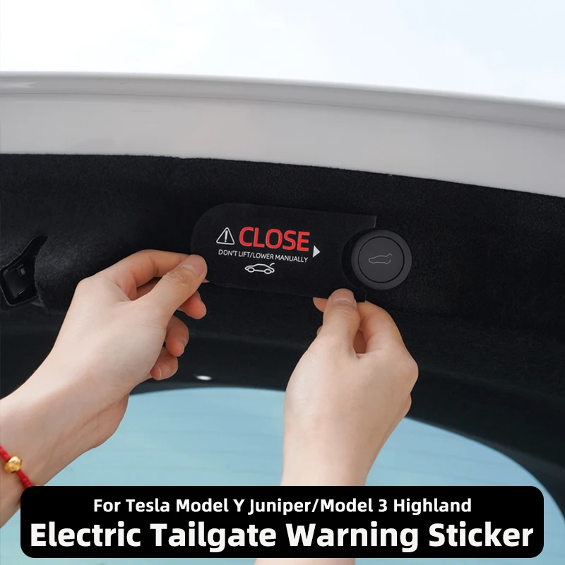 Adesivo de Aviso para Porta-Malas Elétrico do Tesla Model Y Juniper, Adesivo de Aviso para Porta-Malas do Carro Model 3 Highland