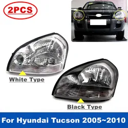 2PCS Car Front Left And Right Clear Headlight Headlamp Fit For Hyundai Tucson 2005 2006 2007 2008 2009 2010 Driving Lights