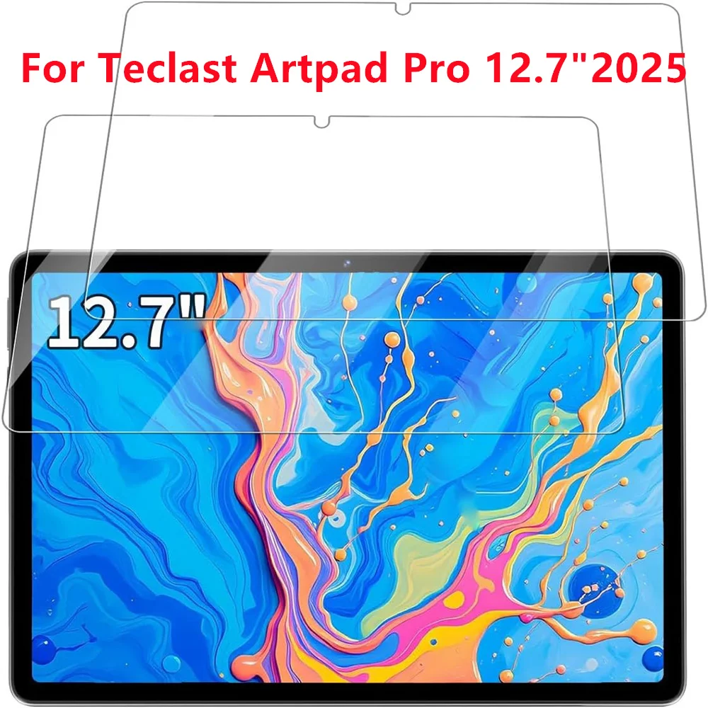 2 PCS 9H Tempered Glass Tablet Screen Protector For Teclast Artpad Pro 12.7 Inch 2025 Anti-Scratch Bubble Free Protective Film