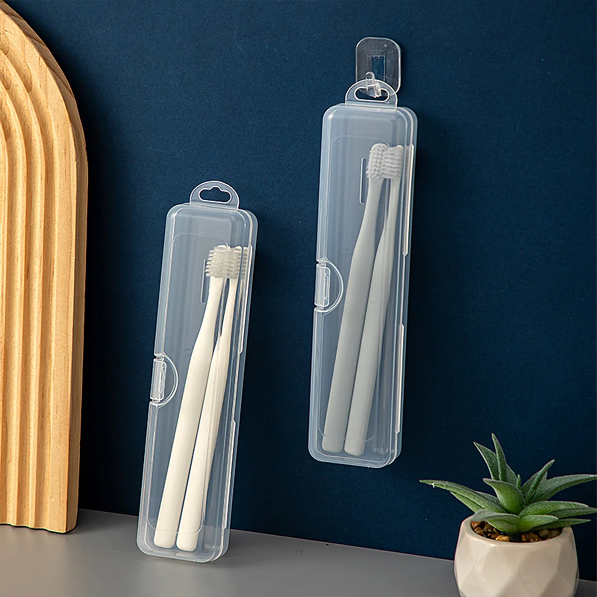 WORTHBUY Toothbrush Box Transparent Organizer Case Travel Portable Toothbrush Holder Plastic Toothpaste Box Storage Container