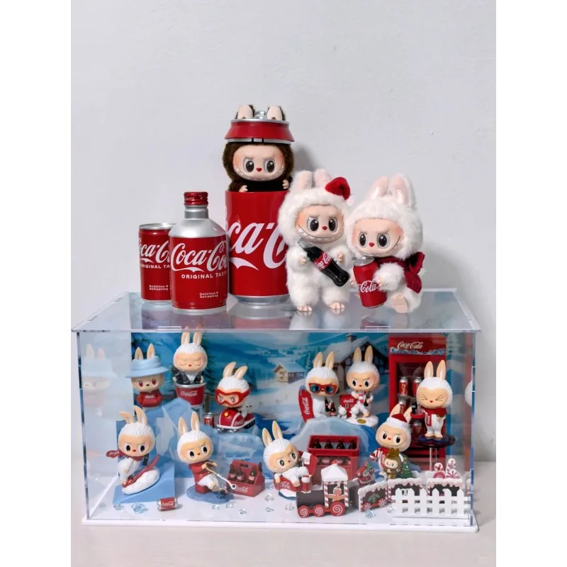 100%POPMARTlabubu THE MONSTERS Cola Vinyl Series Blind Box Plush Fabric Pendant Gift Anime Action Figure Face Series Collection