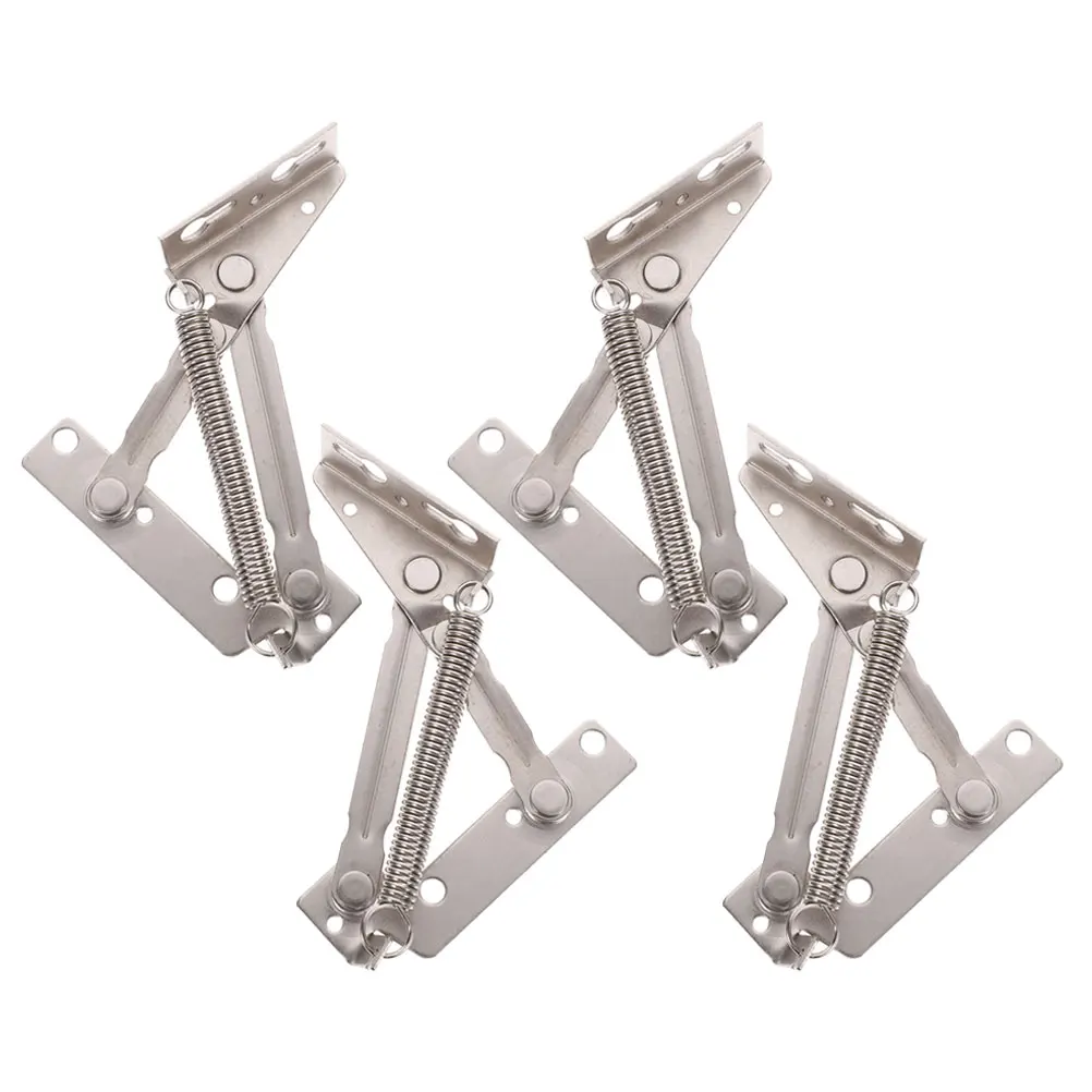 

2 Pair Spring Hinge Nickel Plated Steel Folding Lift Hinges Cabinet Door Sofa Lid Support Cupboard Stay Fold Bed