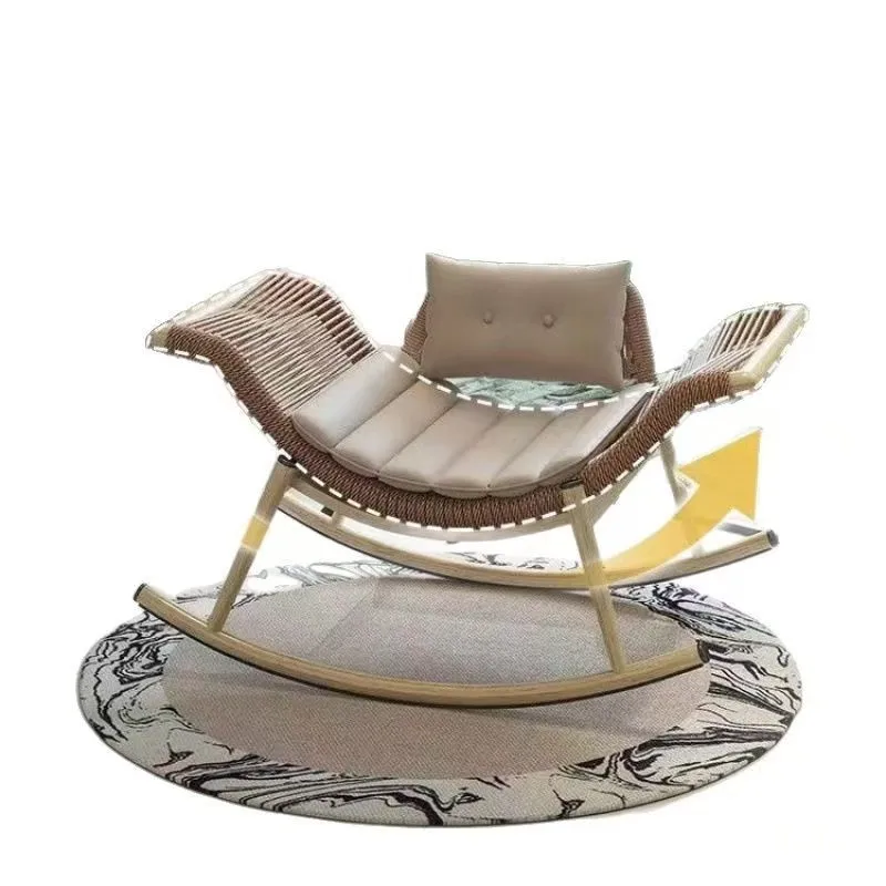 Outdoor rocking chair Lazy reclining chair Balcony lunch break sofa Color rocking chair