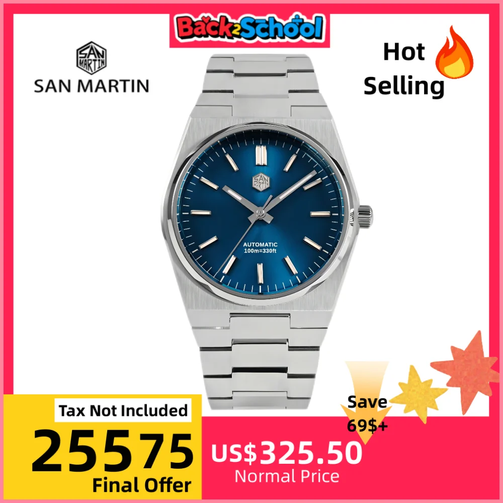 

San Martin 40mm Miyota 9015 Mechanical Watches Waterproof Wrist Watch For Men Luxury Relogio Casual Clock Luminous 10Bar SN0023