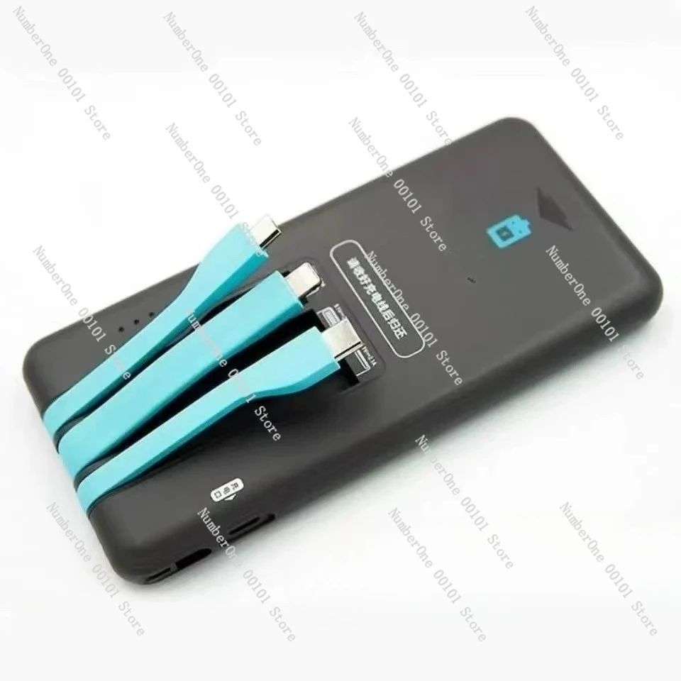 

Power bank 5000mAh with its own cable Three-wire in one Student portable ultra-thin fast charging mobile power supply