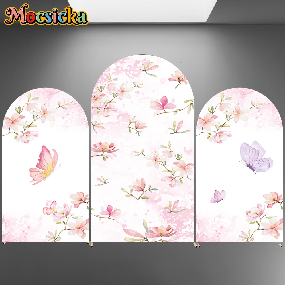 

Mocsicka Wedding Arch Backdrop Covers Elastic Double-Sided Birthday Party Maternity Woman Girl Princess Photo Arched Backgrounds