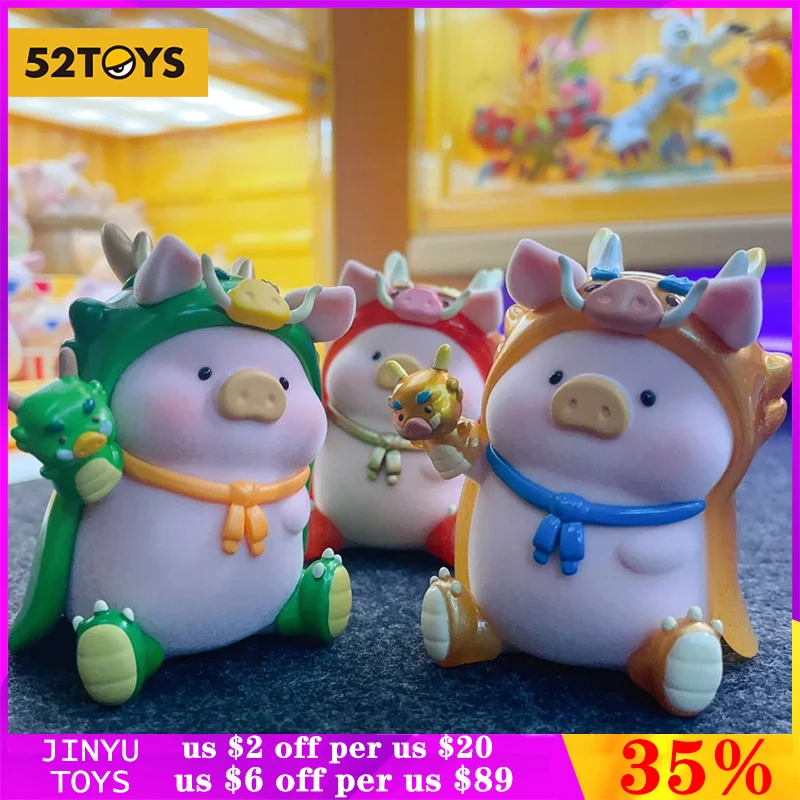 

Original 52Toys Lulu Pig Piggy Dragon Year Series Hanging Cards Cute Cartoon Action Anime Figure Elevator Girl Birthday Gifts