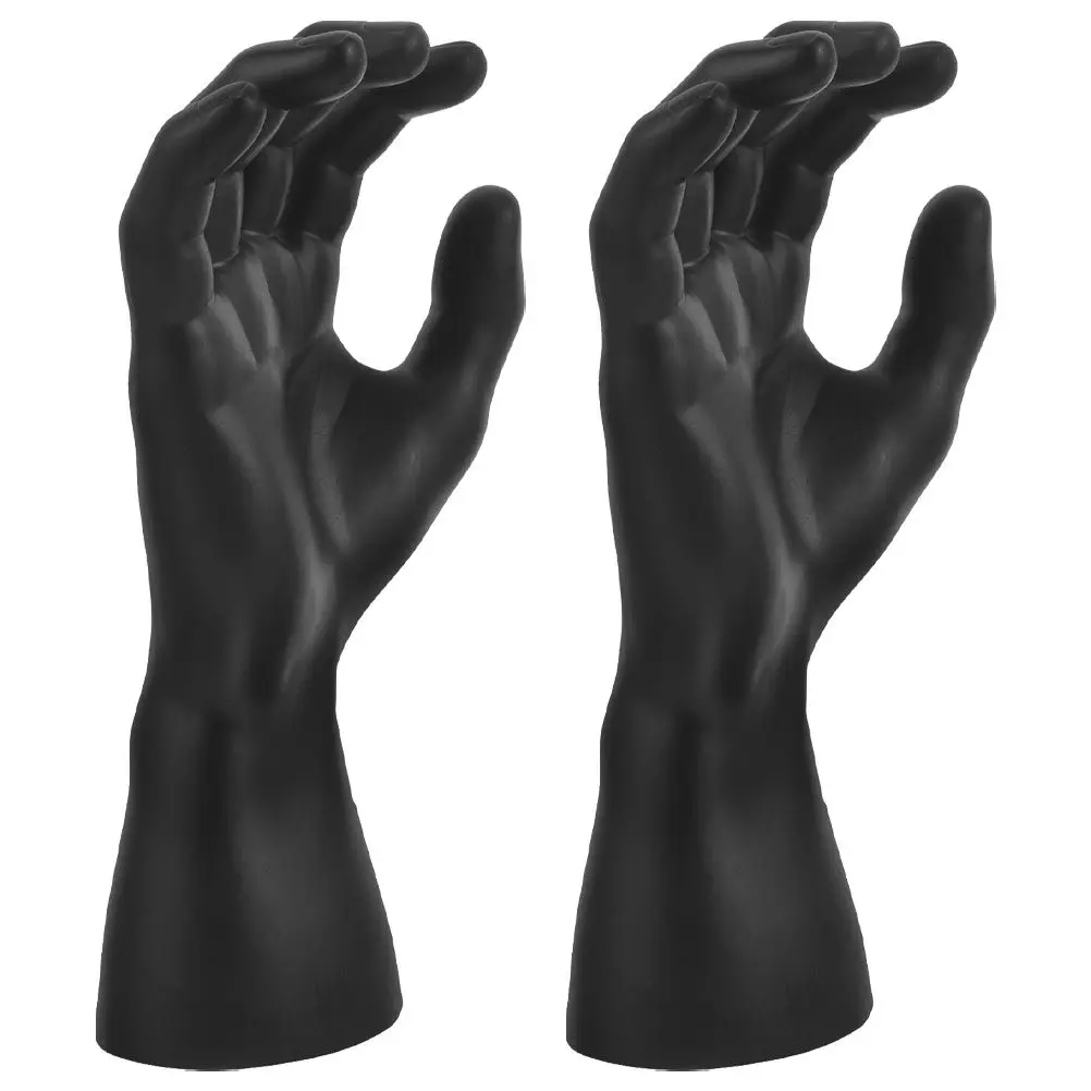 

2 шт. черные изогнутые подставки-манекены для демонстрации мужских украшений: колец, браслетов, ожерелий, часов