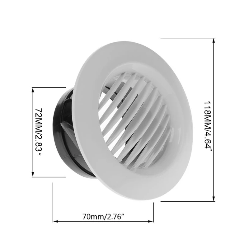 

50JC Adjustable ABS Air Vent Extract Grille Round Diffuser Ducting Air Vent